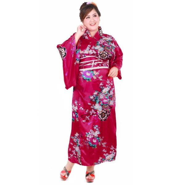 Plus Size Damen Yukata Kimono Sakura