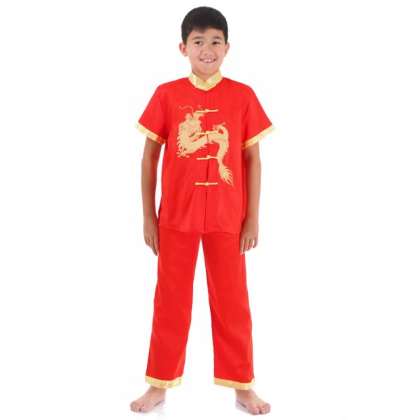 Kinder Pyjama im Asia Look Rot Kinder Pyjama im Asia Look Rot
