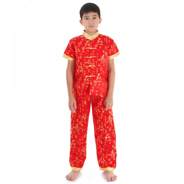 Kinder Pyjama im Asia Look Rot