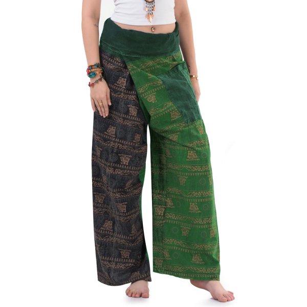 Thai patchwork Jeans Fischerhose Spirit of Buddha