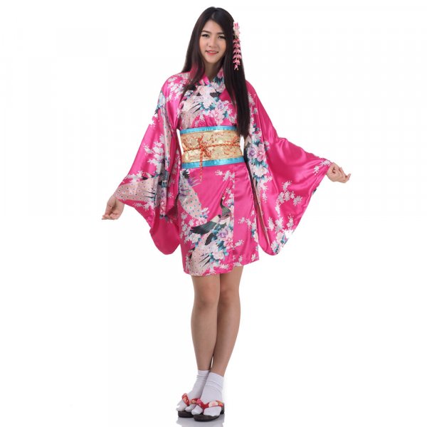 Japan Kimono Minikleid Pink