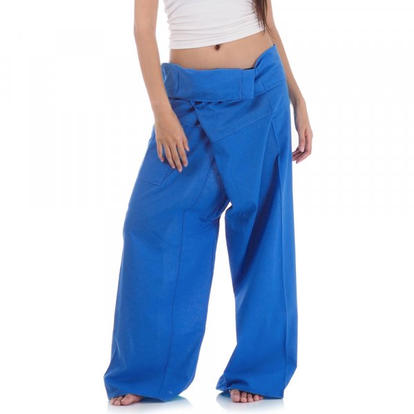 Thai Fischerhose Wickelhose Blau