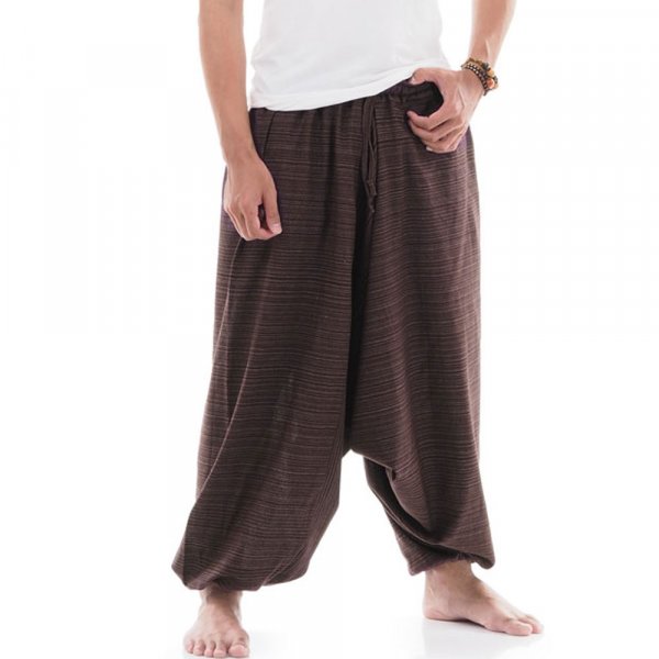 Thai Haremshose Aladinhose mit Nadelstreifen Braun FA11M-9.jpg