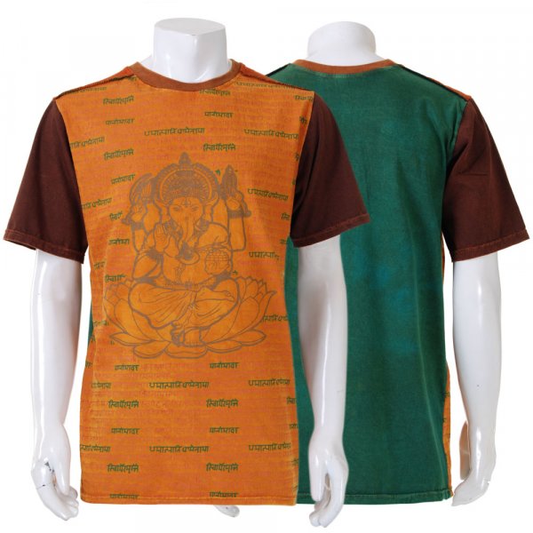 Herren Patchwork Ganesha Shirt