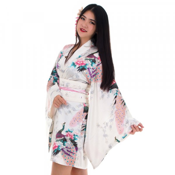 Kurzer Damen Kimono Kujaku