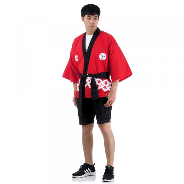 Happi Kimono Jacke Mon 紋 Rot 1