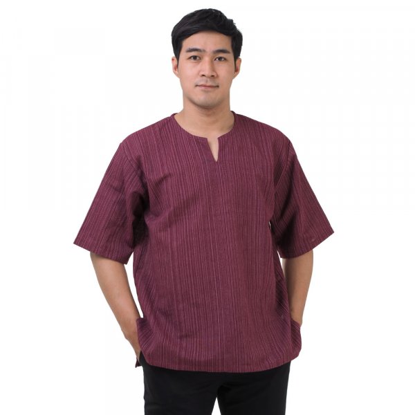 Thai Herren Fisherman Shirt mit Nadelstreifen