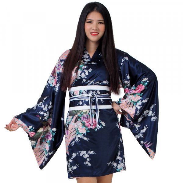 Kurzer Damen Kimono Kujaku