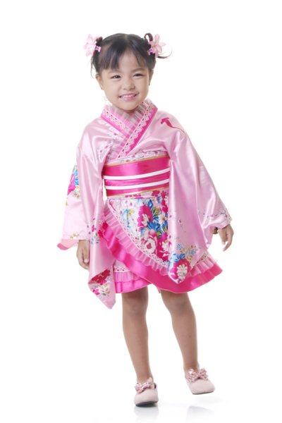 Mädchen Geisha Kimono Kostüm Rosa