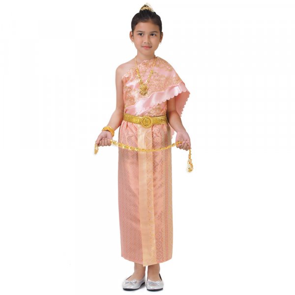 Traditionelles Thai Kleid und Prinzessin Kostuem fuer Maedchen Rosa 1