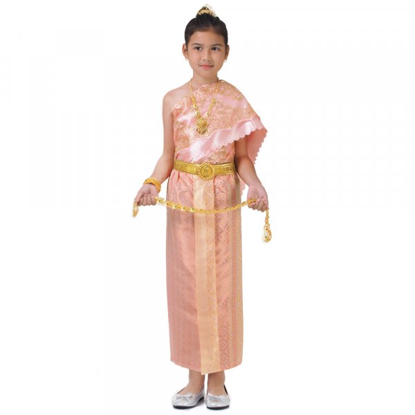 Traditionelles Thai Kleid und Prinzessin Kostuem fuer Maedchen Rosa 1 Traditionelles Thai Kleid und Prinzessin Kostuem fuer Maedchen Rosa 1