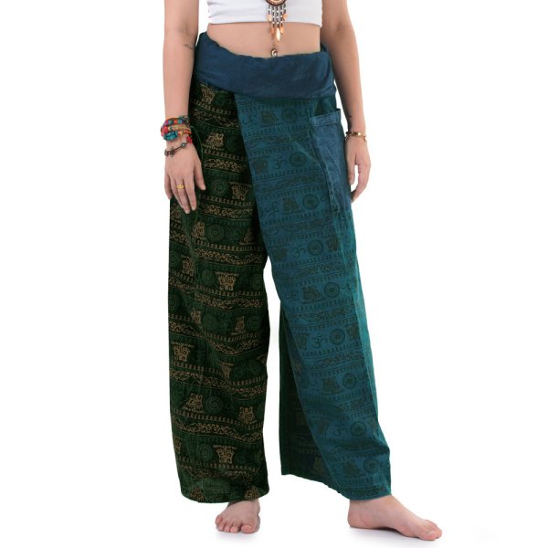 Thai patchwork Jeans Fischerhose Spirit of Buddha