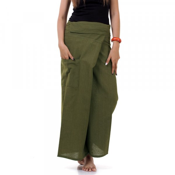 Thai Fischerhose Wickelhose mit Nadelstreifen