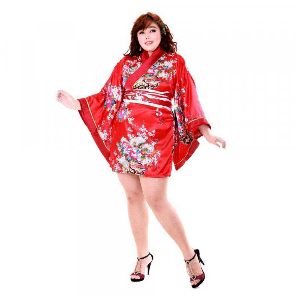 Japan Kimono Minikleid Rot