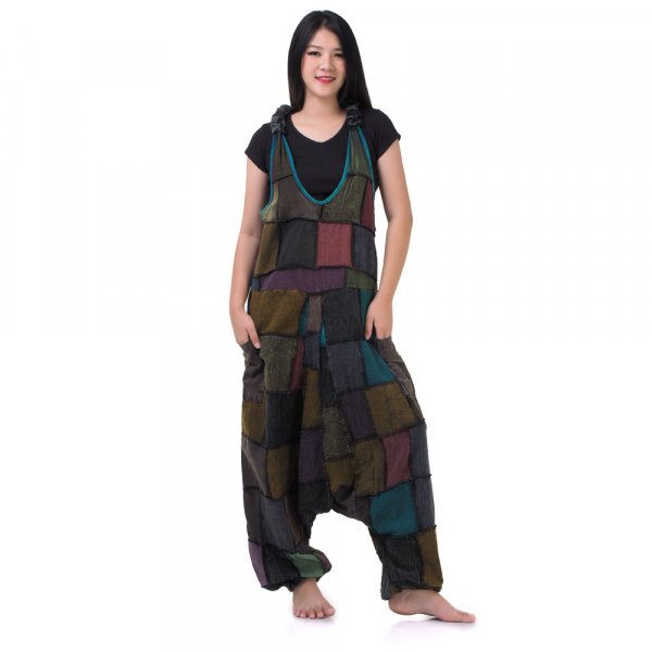 Patchwork Jeans Overall Colors of Goa
