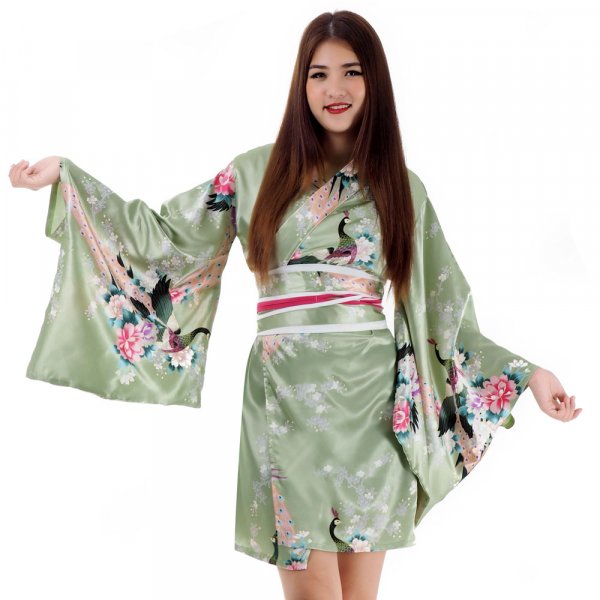 Kurzer Damen Kimono Kujaku