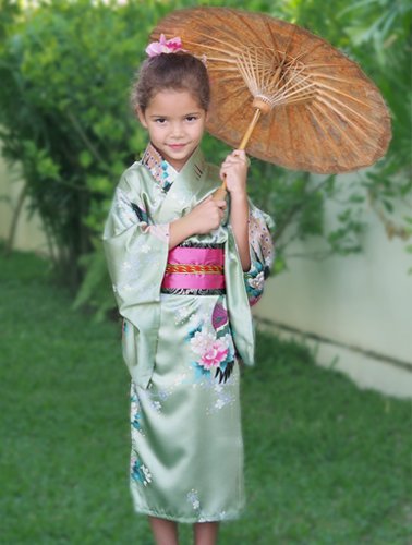 Mädchen Yukata Kimono Kujaku