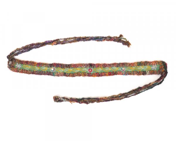 Bunter bestickter Hippie Gürtel Grün