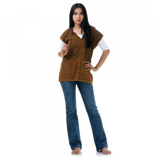 Damen Hippie Shirt mit Aztekenmuster