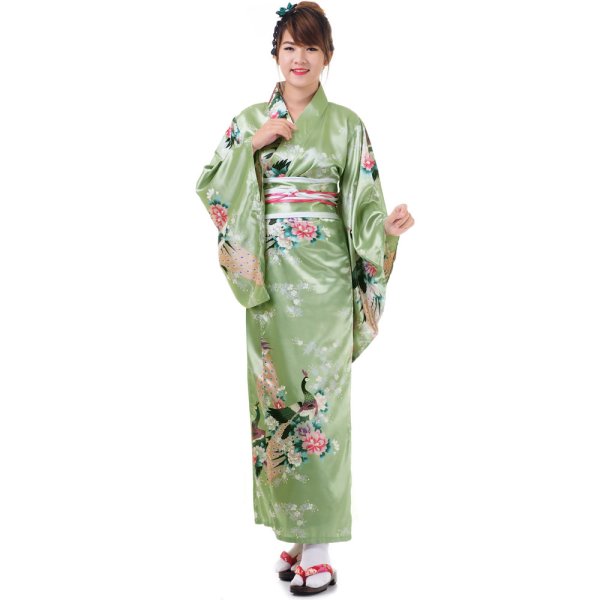 Damen Yukata Kimono Kujaku