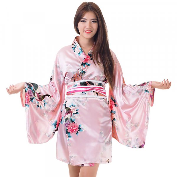 Kurzer Damen Kimono Kujaku