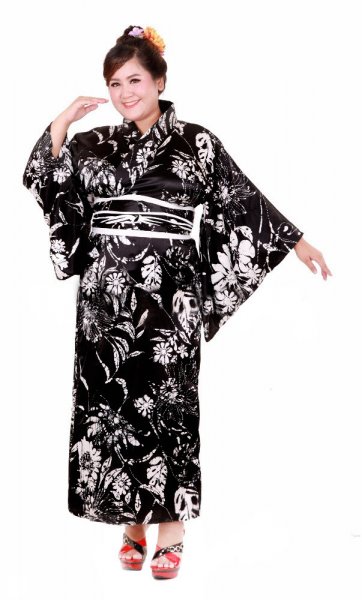 Plus Size Damen Yukata Kimono Sakura
