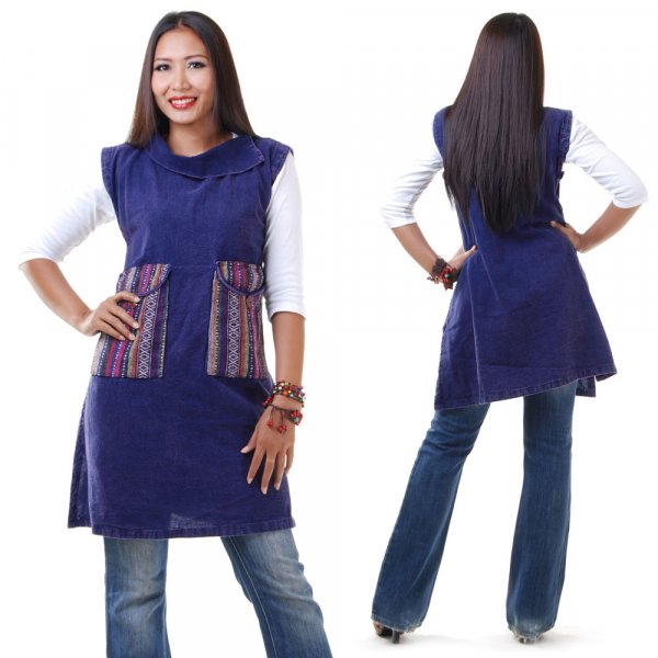 Hippie Tunika Longshirt Lila