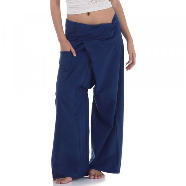 Thai Fischerhose Wickelhose Blau