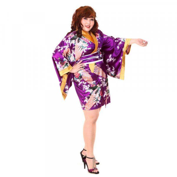 Japan Kimono Minikleid Lila
