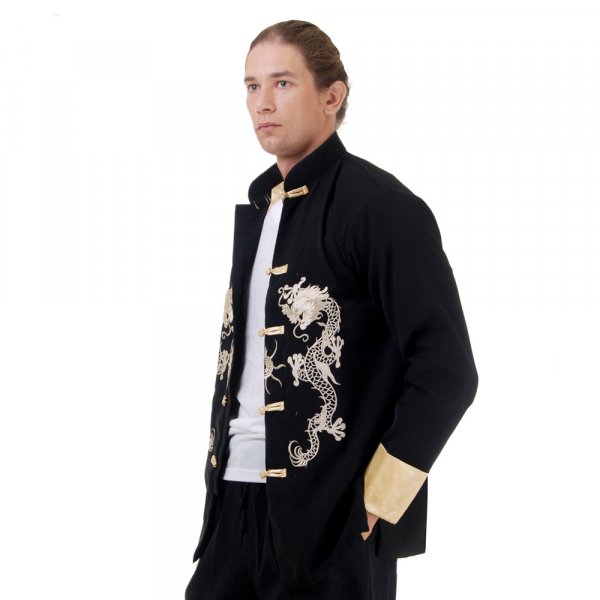 Kung Fu & Tai Chi Jacke Dragon Schwarz 1