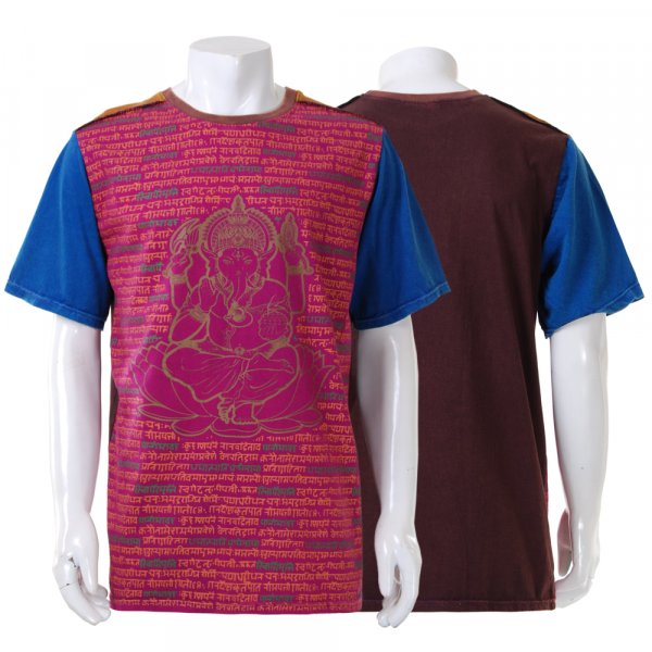 Herren Patchwork Ganesha Shirt